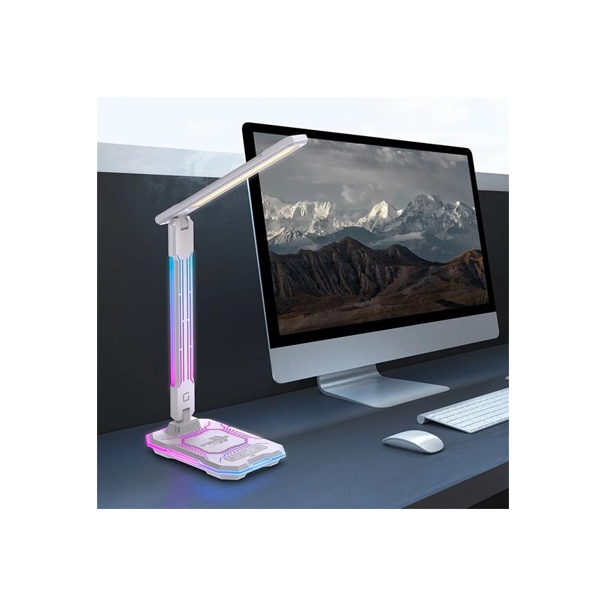 LED RGB Dimmable rechargeable touch table lamp with wireless charging LED/7,5W/5V 2700-5300K white