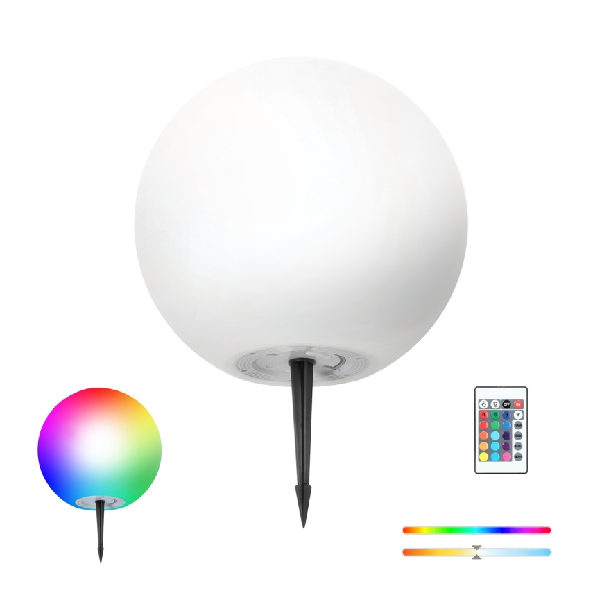 LED RGB Dimmable solar lamp GARDEN BALL LED/5W/3,7V 3000K IP54 d. 40 cm + remote control