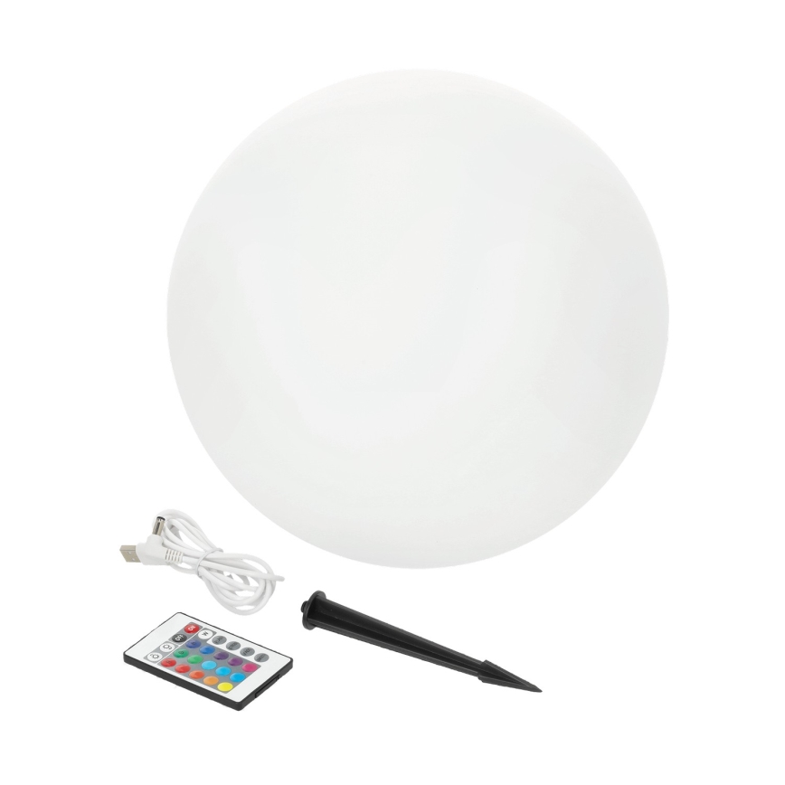 LED RGB Dimmable solar lamp GARDEN BALL LED/5W/3,7V 3000K IP54 d. 40 cm + remote control