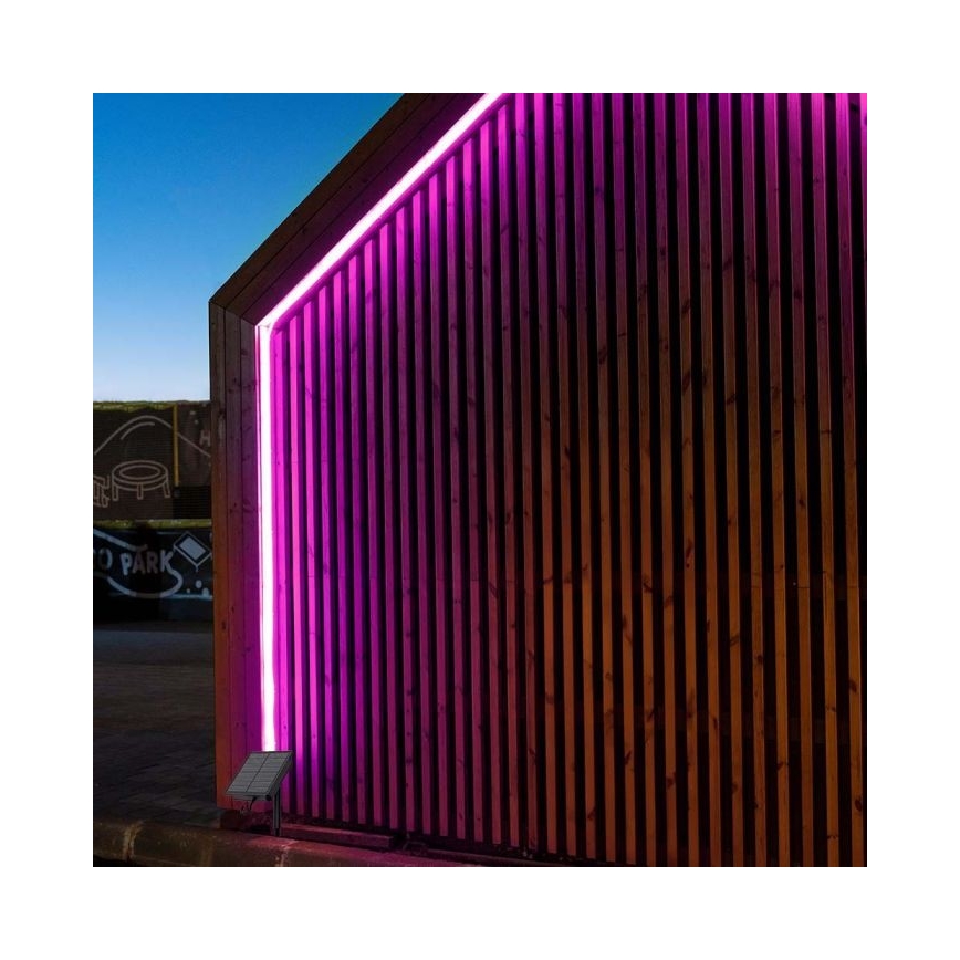 LED RGB Dimmable solar strip LED/1,2W/3,7V IP67 5m + remote control