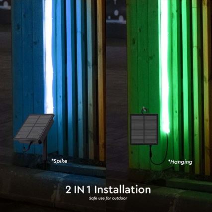 LED RGB Dimmable solar strip LED/1,2W/3,7V IP67 5m + remote control