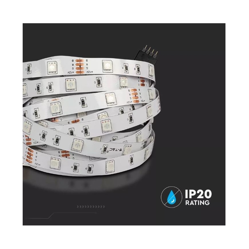 LED RGB Dimmable strip 2x5m LED/48W/230V + remote control