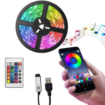 LED RGB Dimmable strip LED/6W/5V USB 2 m + remote control