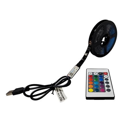 LED RGB Dimmable strip LED/6W/5V USB 2 m + remote control