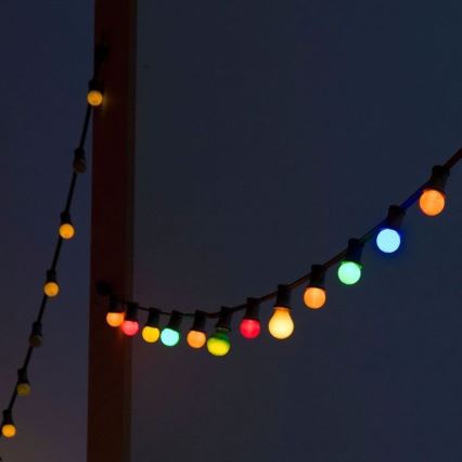 LED RGB Outdoor chain STRING 13 m 15xLED/0,5W/230V IP44 + remote control