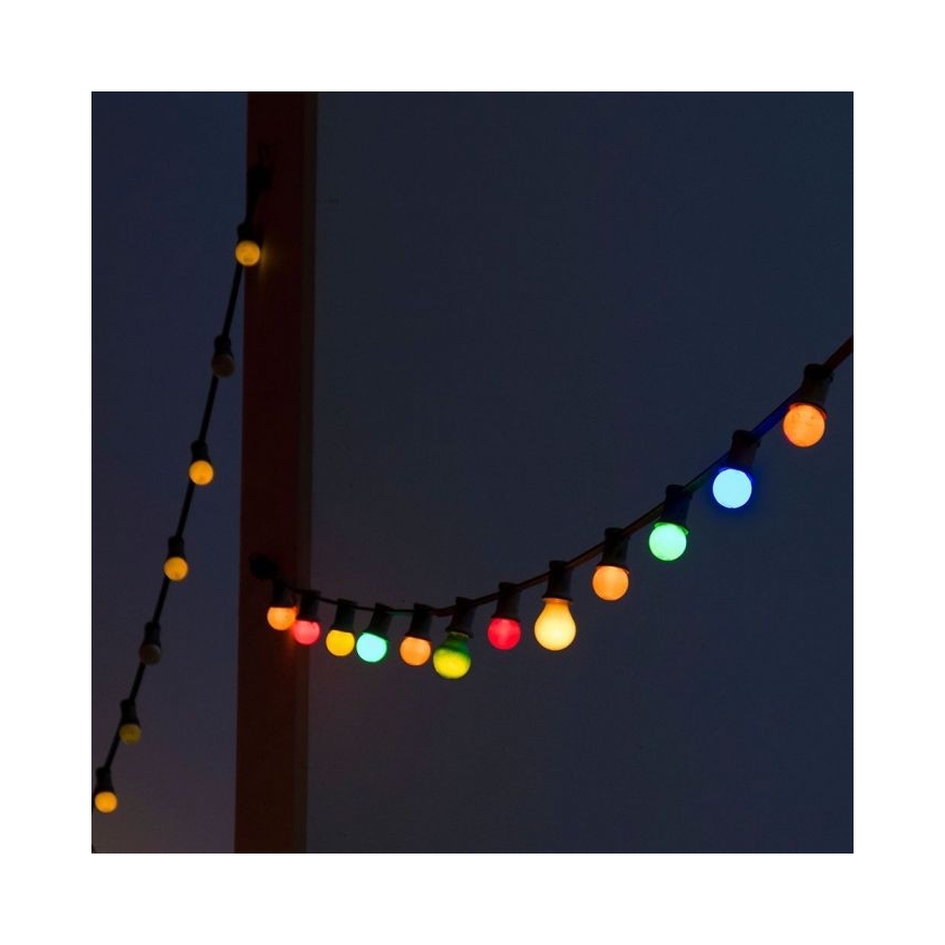 LED RGB Outdoor chain STRING 13 m 15xLED/0,5W/230V IP44 + remote control