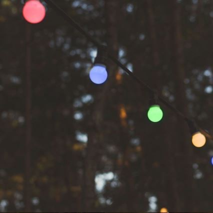 LED RGB Outdoor chain STRING 13 m 15xLED/0,5W/230V IP44 + remote control