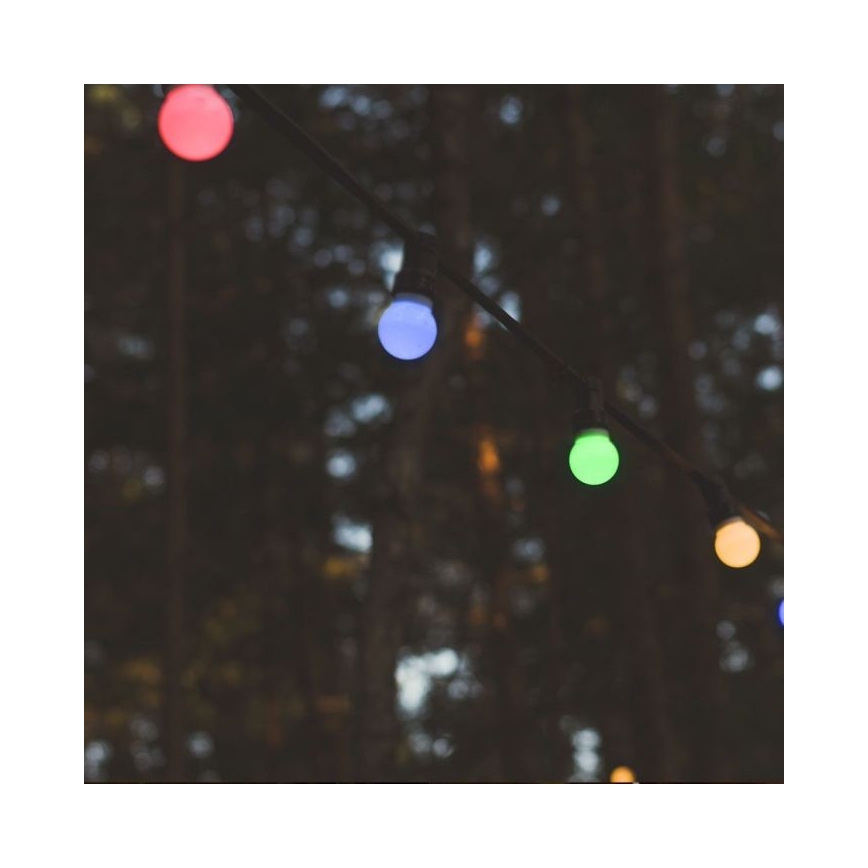 LED RGB Outdoor chain STRING 13 m 15xLED/0,5W/230V IP44 + remote control