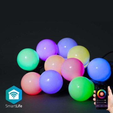 LED RGB Outdoor decorative chain 10xLED 12m IP65 Wi-Fi Tuya