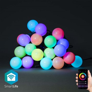 LED RGB Outdoor decorative chain 20xLED/8 functions 13m IP65 Wi-Fi Tuya