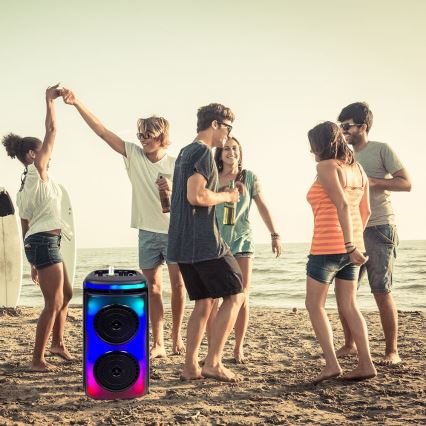 LED RGB Rechargeable speaker with a microphone 400W/2400 mAh + remote control