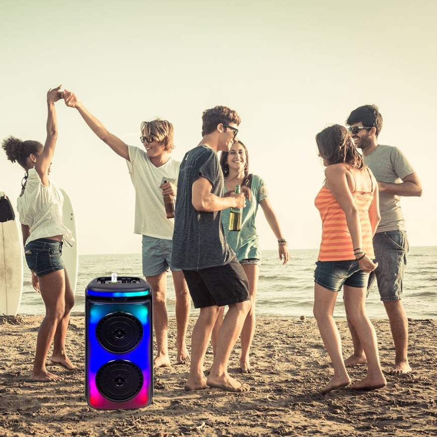 LED RGB Rechargeable speaker with a microphone 400W/2400 mAh + remote control