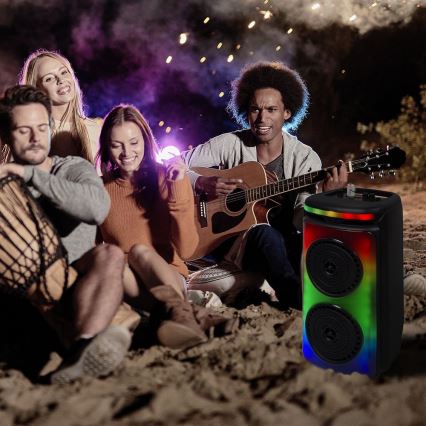 LED RGB Rechargeable speaker with a microphone 400W/2400 mAh + remote control