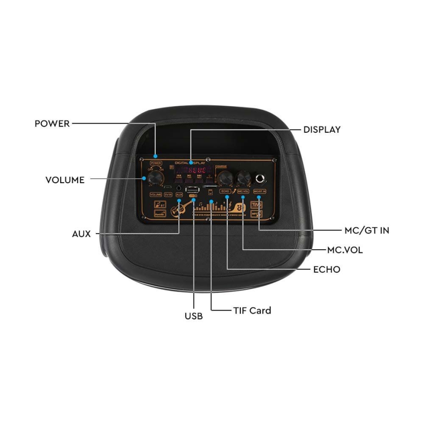 LED RGB Rechargeable speaker with a microphone 400W/2400 mAh + remote control