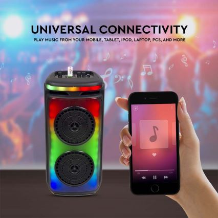 LED RGB Rechargeable speaker with a microphone 400W/2400 mAh + remote control