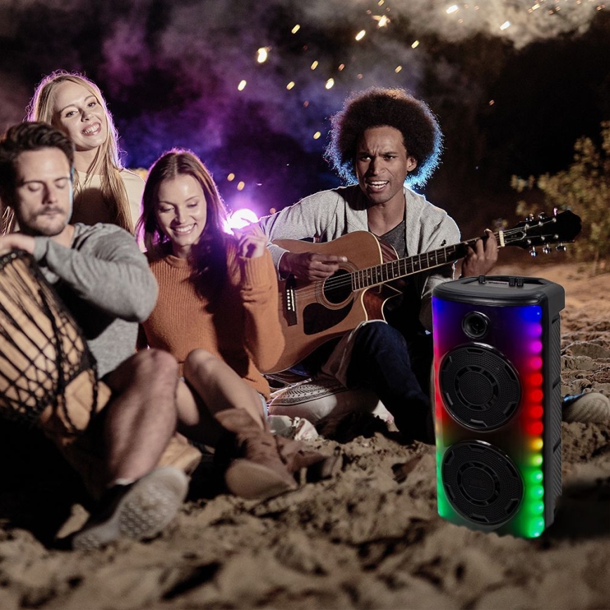 LED RGB Rechargeable speaker with a microphone 600W/2400 mAh + remote control