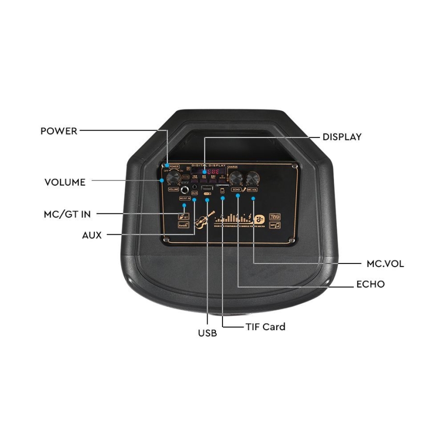 LED RGB Rechargeable speaker with a microphone 600W/2400 mAh + remote control