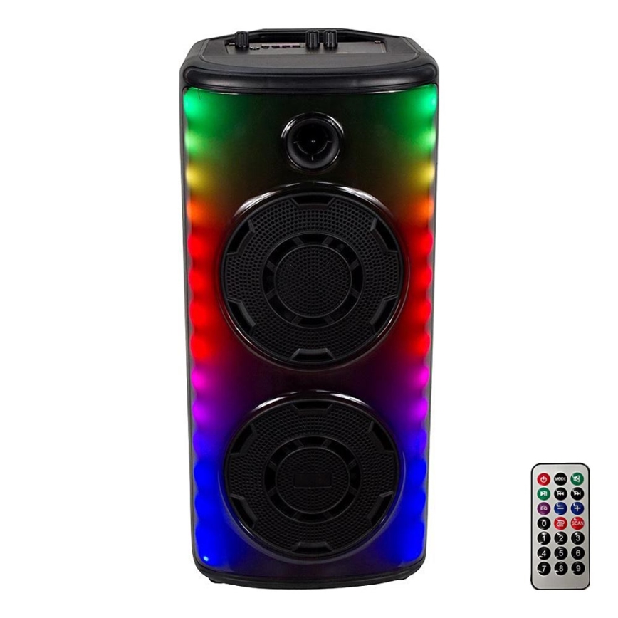 LED RGB Rechargeable speaker with a microphone 600W/2400 mAh + remote control