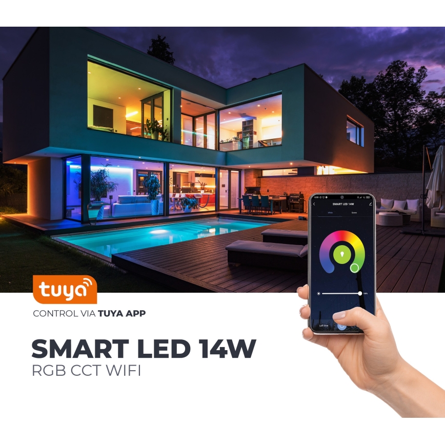 LED RGB Smart dimmable bulb E27/9,5W/230V 2700-6500K Wi-Fi Tuya