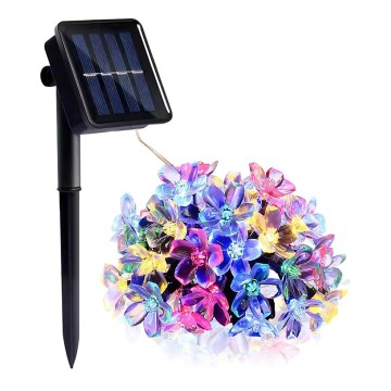 LED RGB Solar chain 50xLED/0,12W/1,2V 1xAA IP44 600 mAh