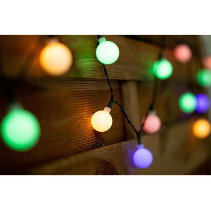 LED RGB Solar chain PARTY 30xLED/1,2V 3,9 m IP44