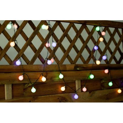 LED RGB Solar chain PARTY 30xLED/1,2V 3,9 m IP44