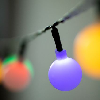 LED RGB Solar chain PARTY 30xLED/1,2V 3,9 m IP44