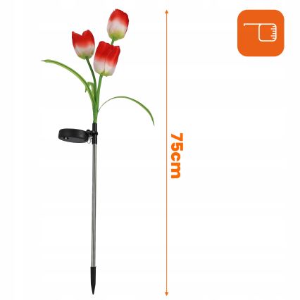 LED RGB solar decorative light 3xLED/3.7V 200 mAh IP44 tulip