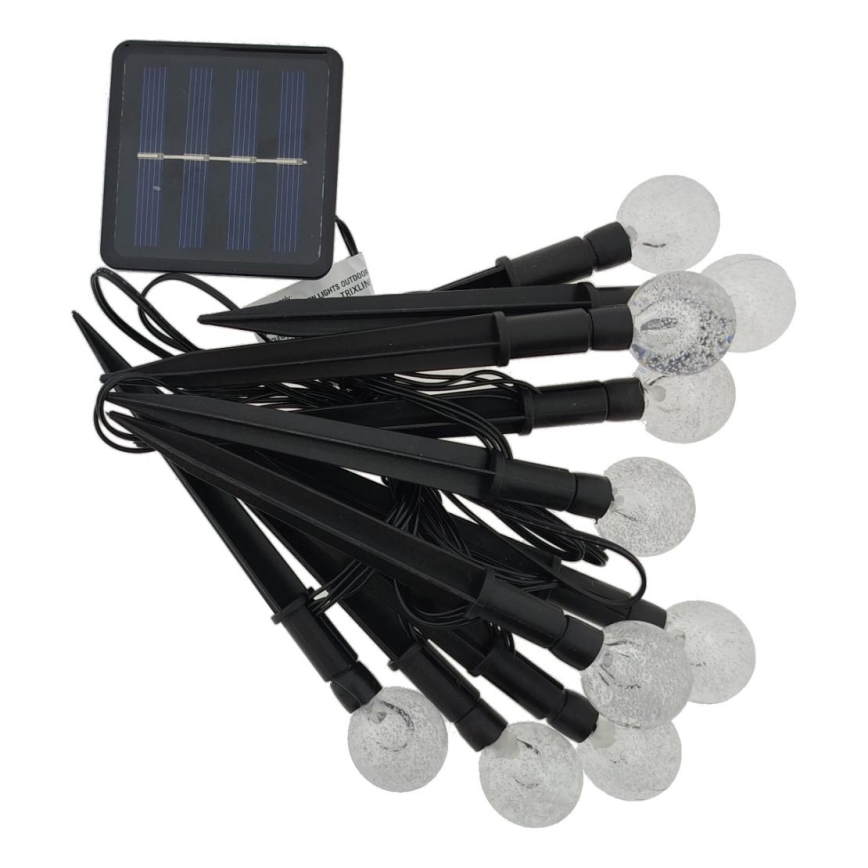 LED RGB Solar Light, 10 LEDs, 1.2 V, 300 mAh, IP44, Black