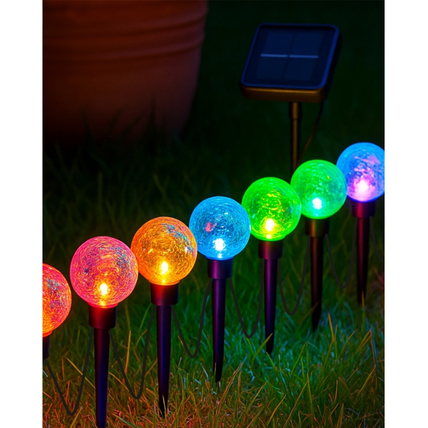 LED RGB Solar Light, 10 LEDs, 1.2 V, 300 mAh, IP44, Black