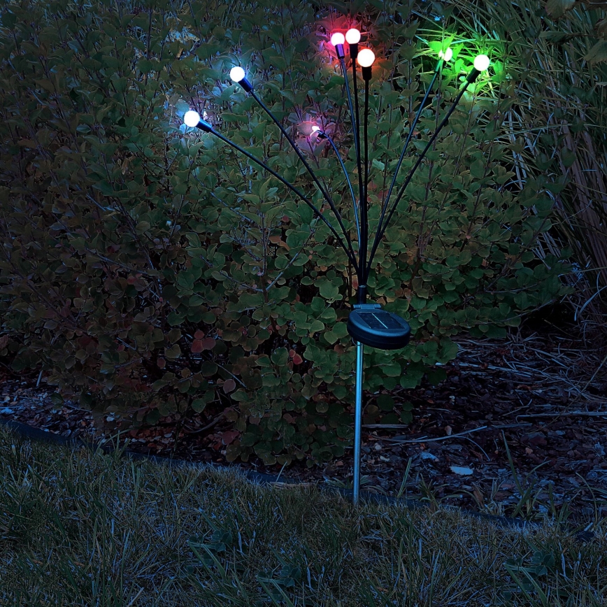 LED RGB Solar light FIORINI 8xLED/1,2V 600 mAh IP44 black