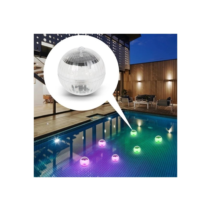LED RGB Solar light for the swimming pool with a dusk sensor LED/1,2V/600 mAh IP65