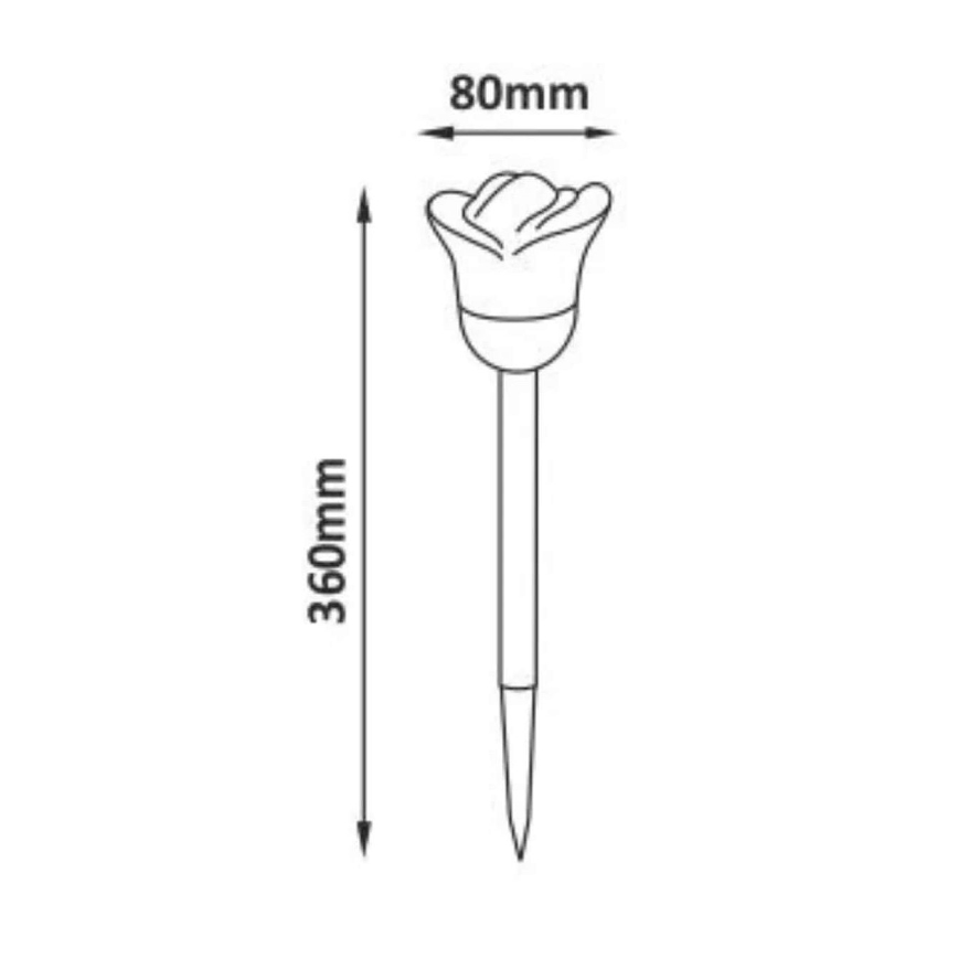 LED RGB Solar light ROSE LED/1,2V 100 mAh IP44