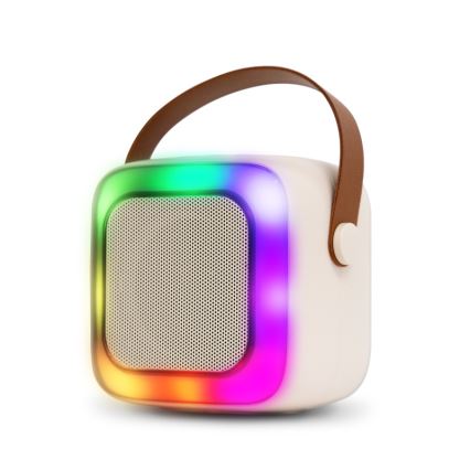 CONNECT IT CSP-1010-BG - LED RGB Speaker with 2 Wireless Microphones 5W/1200 mAh + 2x 400 mAh cream/gold