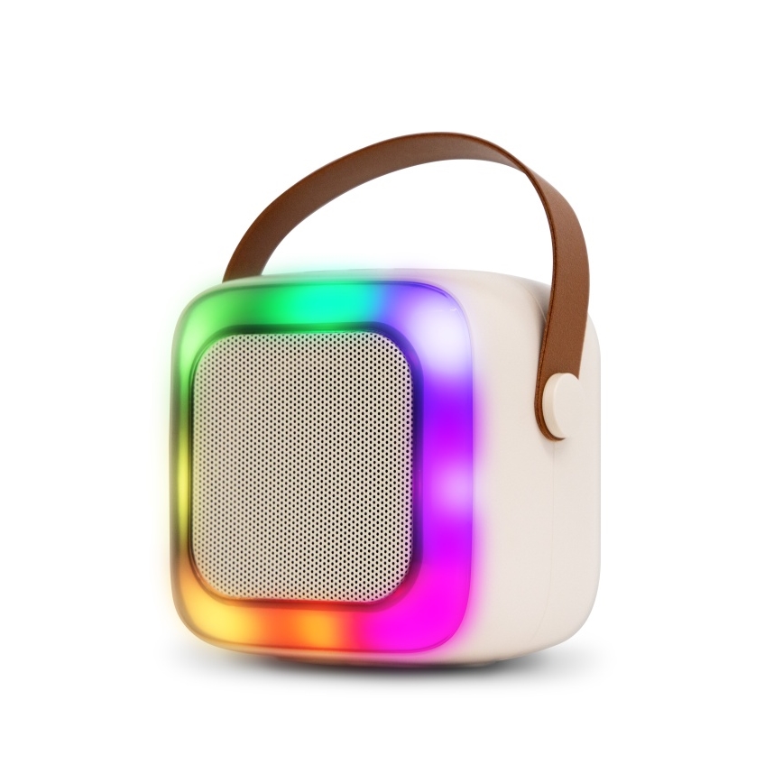 CONNECT IT CSP-1010-BG - LED RGB Speaker with 2 Wireless Microphones 5W/1200 mAh + 2x 400 mAh cream/gold