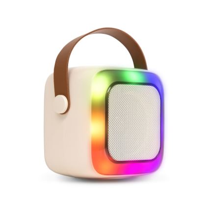 CONNECT IT CSP-1010-BG - LED RGB Speaker with 2 Wireless Microphones 5W/1200 mAh + 2x 400 mAh cream/gold