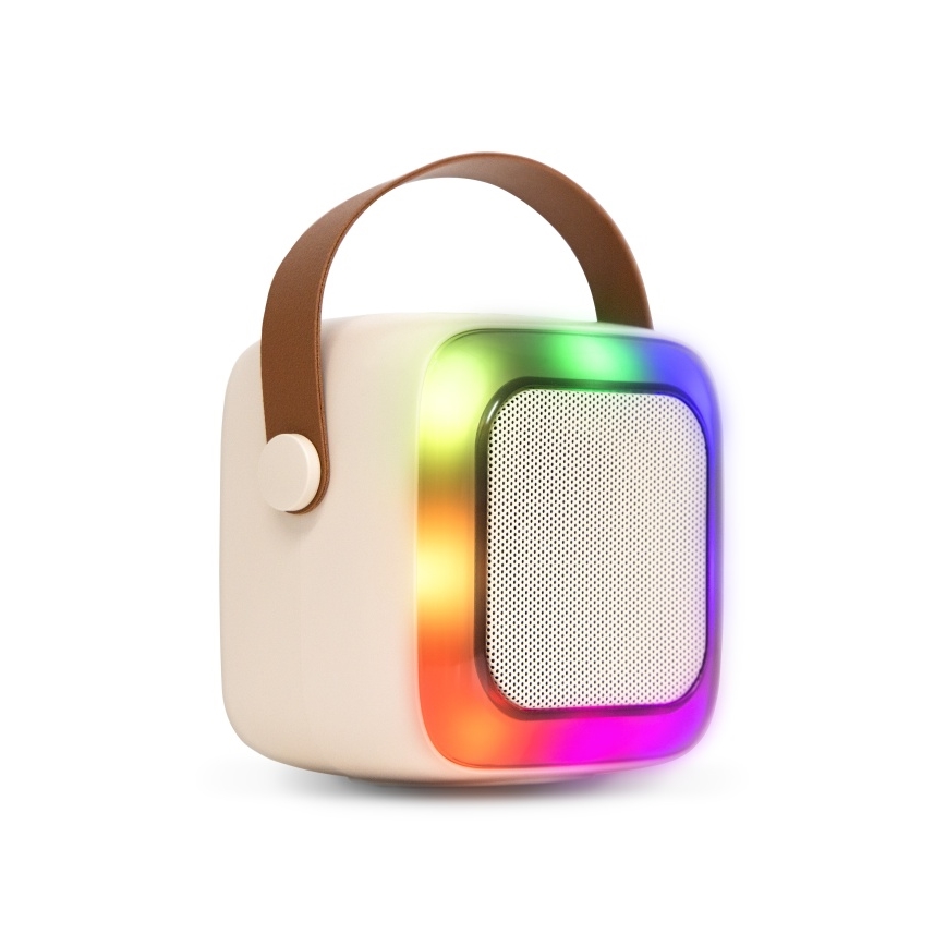 CONNECT IT CSP-1010-BG - LED RGB Speaker with 2 Wireless Microphones 5W/1200 mAh + 2x 400 mAh cream/gold