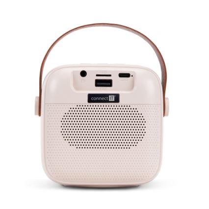 CONNECT IT CSP-1010-BG - LED RGB Speaker with 2 Wireless Microphones 5W/1200 mAh + 2x 400 mAh cream/gold