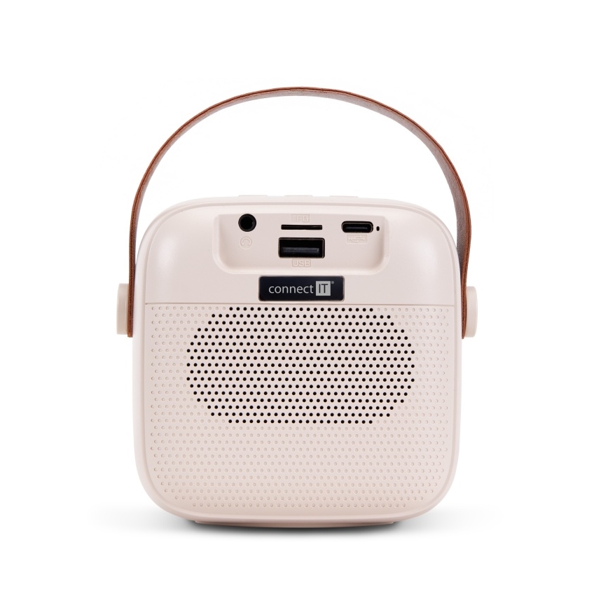 CONNECT IT CSP-1010-BG - LED RGB Speaker with 2 Wireless Microphones 5W/1200 mAh + 2x 400 mAh cream/gold