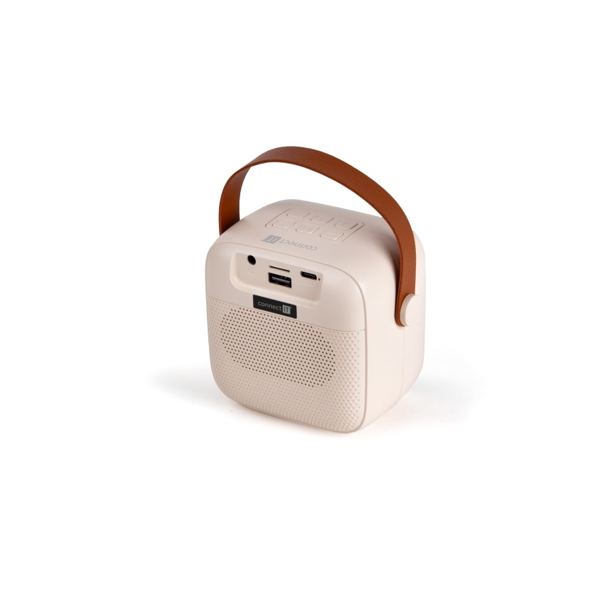 CONNECT IT CSP-1010-BG - LED RGB Speaker with 2 Wireless Microphones 5W/1200 mAh + 2x 400 mAh cream/gold