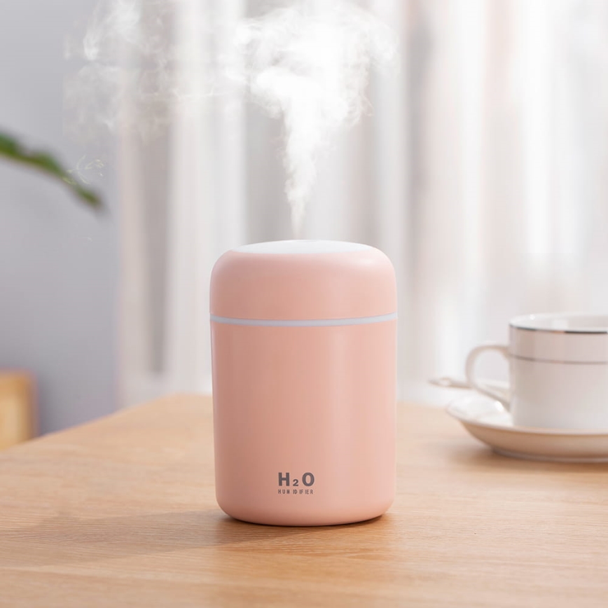 LED RGB Ultrasonic aroma diffuser and air humidifier LED/2W 300ml pink