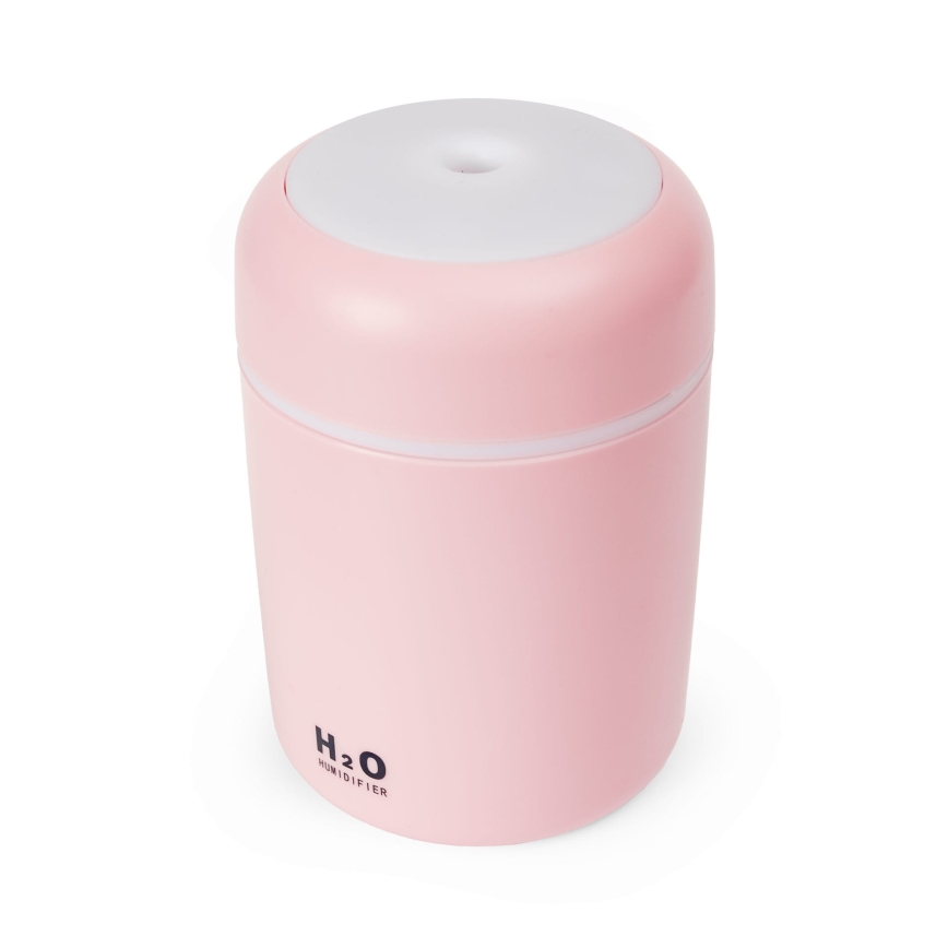 LED RGB Ultrasonic aroma diffuser and air humidifier LED/2W 300ml pink
