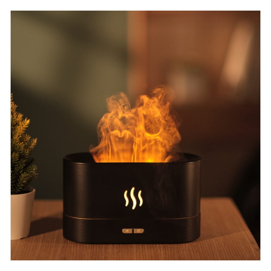 LED RGB Ultrasonic aroma diffuser and air humidifier with a backlight 180ml black