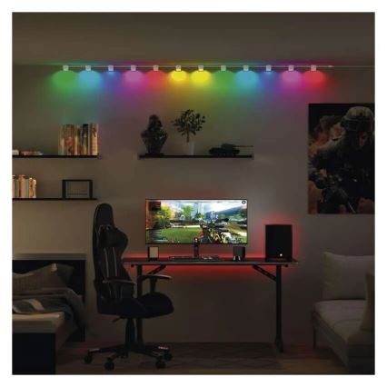 LED RGBIC+CCT Decorative chain with spotlighting GoSmart 12xLED/7W/230V 255 cm Wi-Fi Tuya