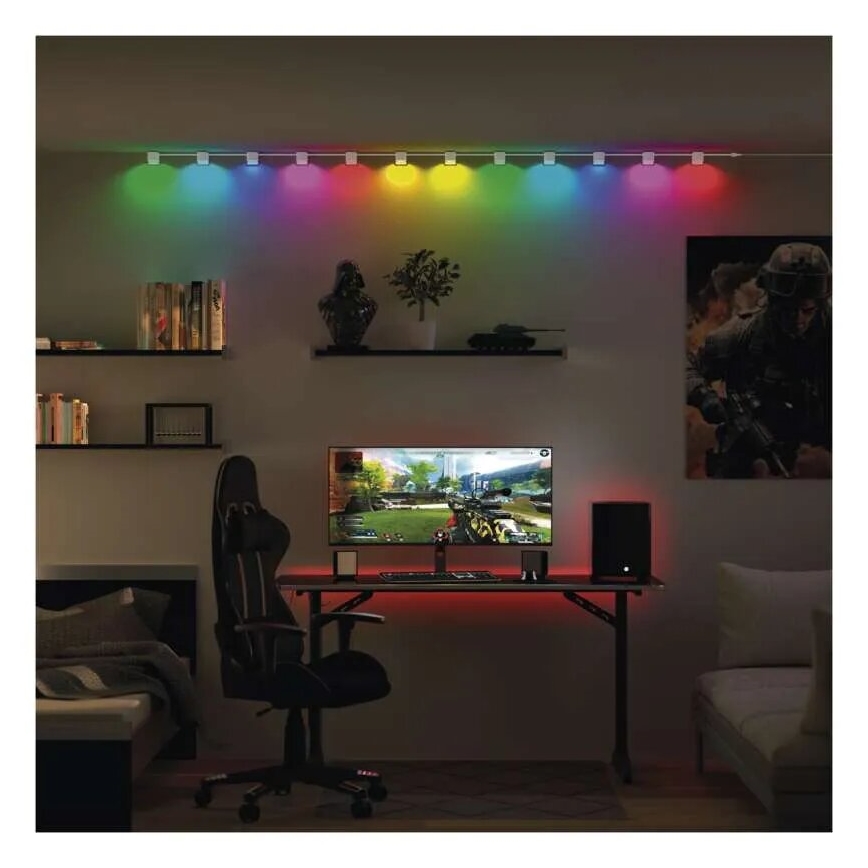 LED RGBIC+CCT Decorative chain with spotlighting GoSmart 12xLED/7W/230V 255 cm Wi-Fi Tuya