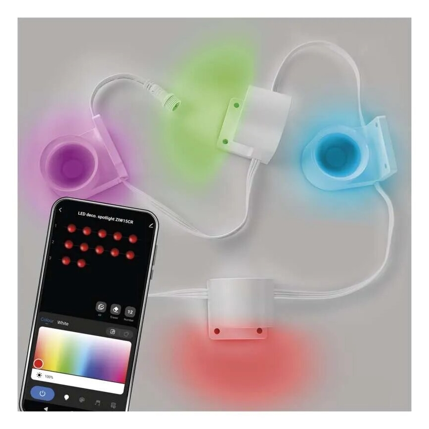 LED RGBIC+CCT Decorative chain with spotlighting GoSmart - extension 4xLED/7W/230V 85 cm Wi-Fi Tuya