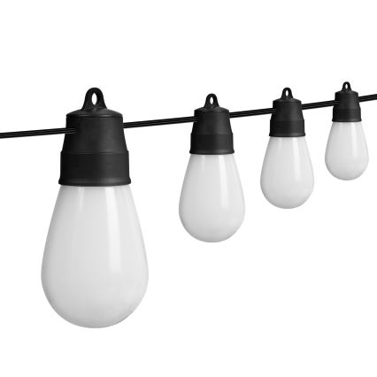 LED RGBIC Dimmable Solar String Lights 30 LEDs / 1.3 W / 3.7/5 V / 2200 mAh / 14.37 m / IP65 / Black + Remote Control