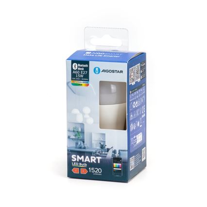LED RGBW Dimmable bulb MESH Smart A60 E27/15W/230V 2700-6500K - Aigostar