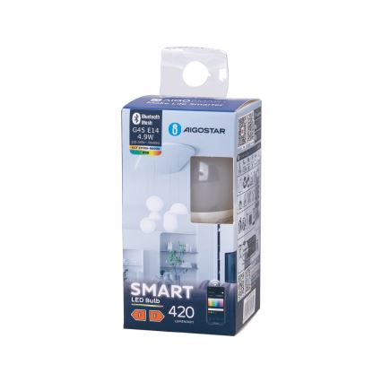 LED RGBW Dimmable bulb G45 E14/4,9W/230V 2700-6500K - Aigostar
