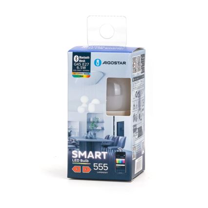 LED RGBW Dimmable bulb G45 E27/6,5W/230V 2700-6500K - Aigostar